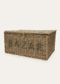 Discount Bouchara PANIER AVEC INSCRIPTION BAZAR NATUREL