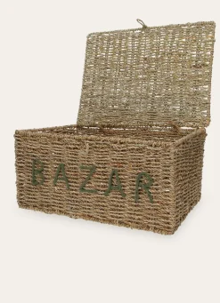 Discount Bouchara PANIER AVEC INSCRIPTION BAZAR NATUREL