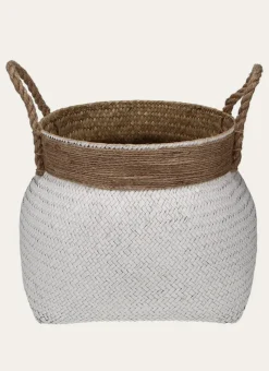 Discount Bouchara PANIER CORDE EN JONC BLANC/BEIGE
