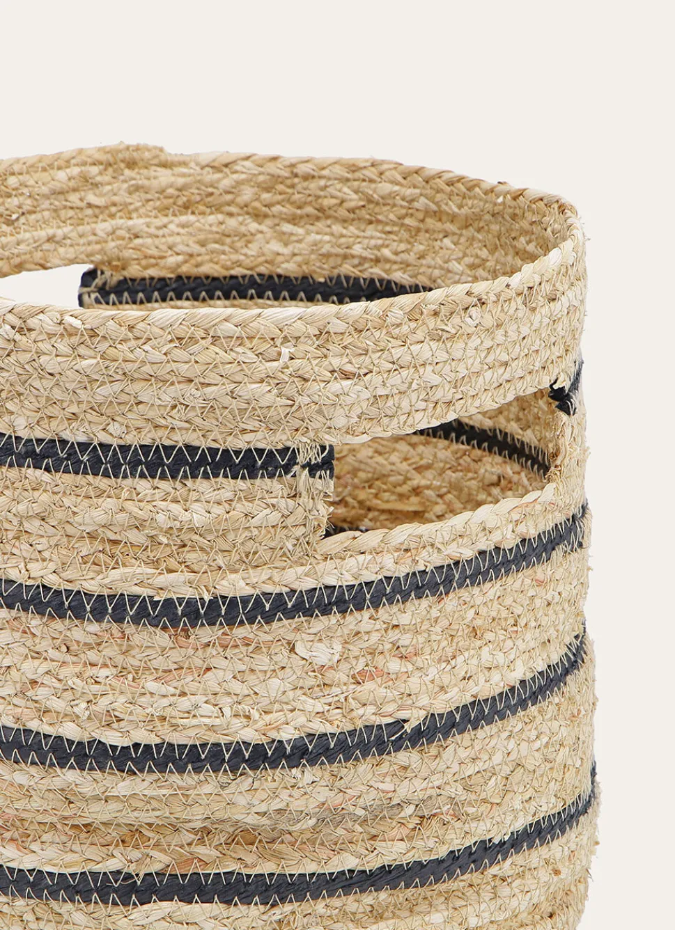 Clearance Bouchara PANIER EN FIBRES DE MAIS NATUREL/NOIR