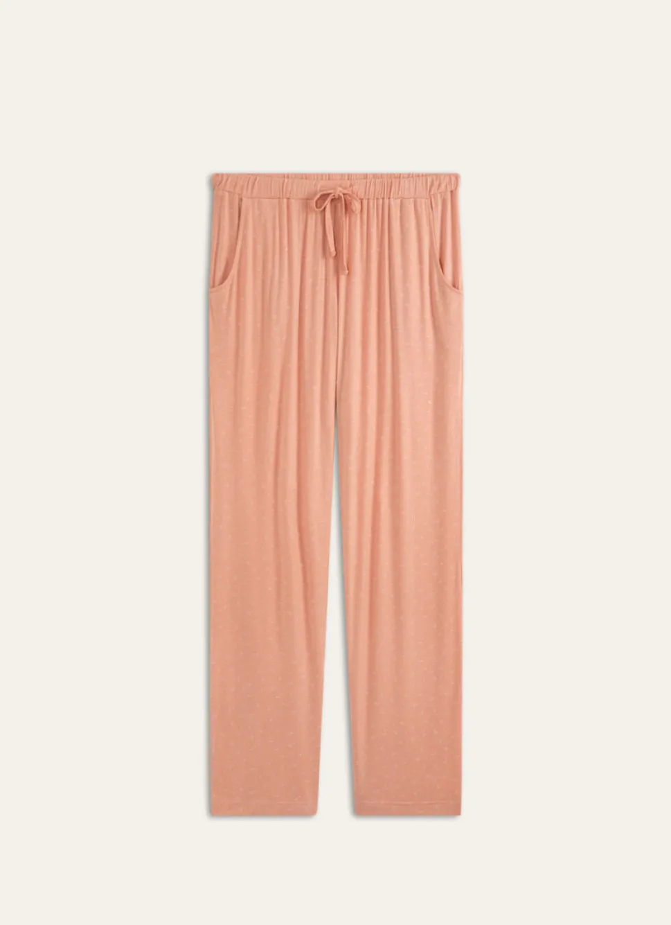 Discount Bouchara PANTALON DROIT CORAIL POIS BLANC