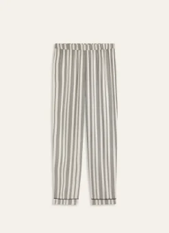 Discount Bouchara PANTALON DROIT ÉCRU RAYURE NOIRE