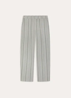 Bouchara PANTALON EN COTON GRATTÉ CRAVA VERT RAYE LUREX