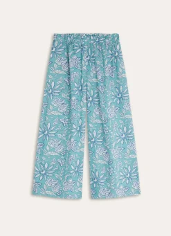 Best Bouchara PANTALON FORME DROITE EN COTON IMPRIMÉ BLEU