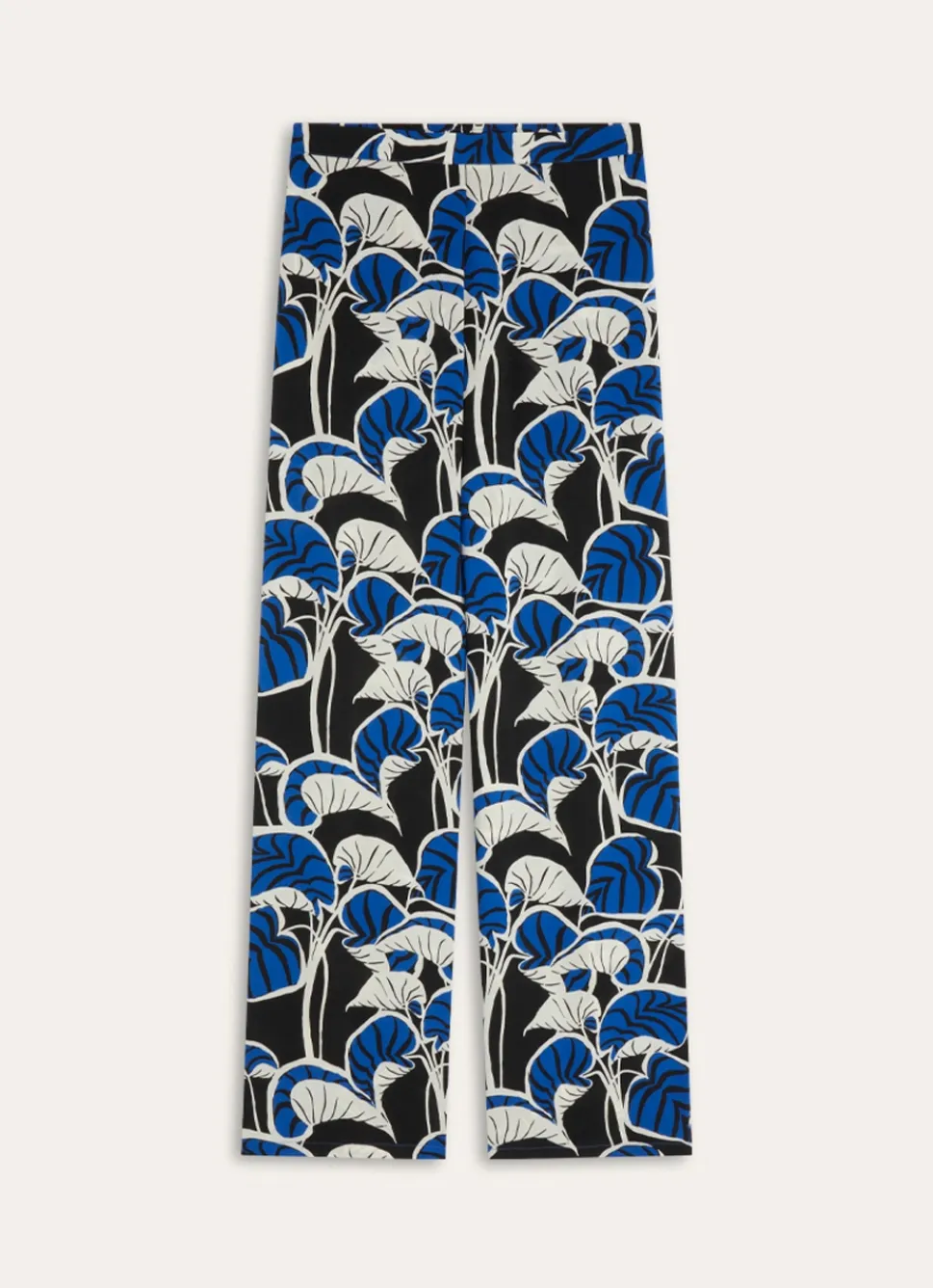 Hot Bouchara PANTALON IMPRIMÉ VÉGÉTAL EN VISCOSE Noir