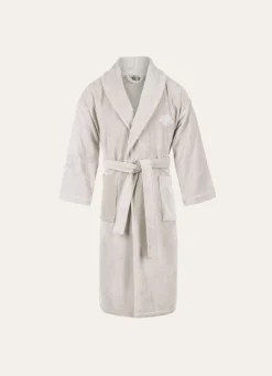 Bouchara PEIGNOIR DE BAIN BRODÉ EN ÉPONGE 400GR GRIS CLAIR