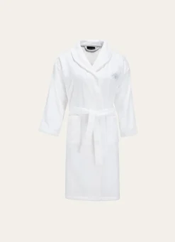 Clearance Bouchara PEIGNOIR DE BAIN BRODÉ EN ÉPONGE 400GR BLANC