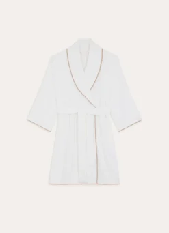 Bouchara PEIGNOIR DE BAIN FINITION BOURDON OPÉRA BLANC/BEIGE