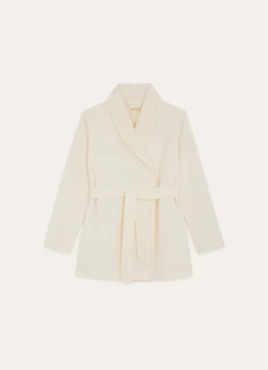 Discount Bouchara PEIGNOIR DOUBLE POLAIRE CAFFY ECRU