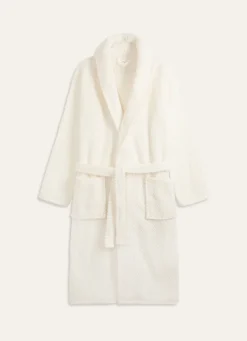 New Bouchara PEIGNOIR EN POLAIRE EMBOSSÉ MOUTO ÉCRU