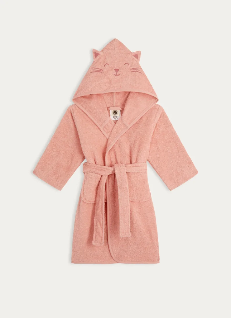 New Bouchara PEIGNOIR ENFANT EN ÉPONGE À CAPUCHE CHAT ROSE