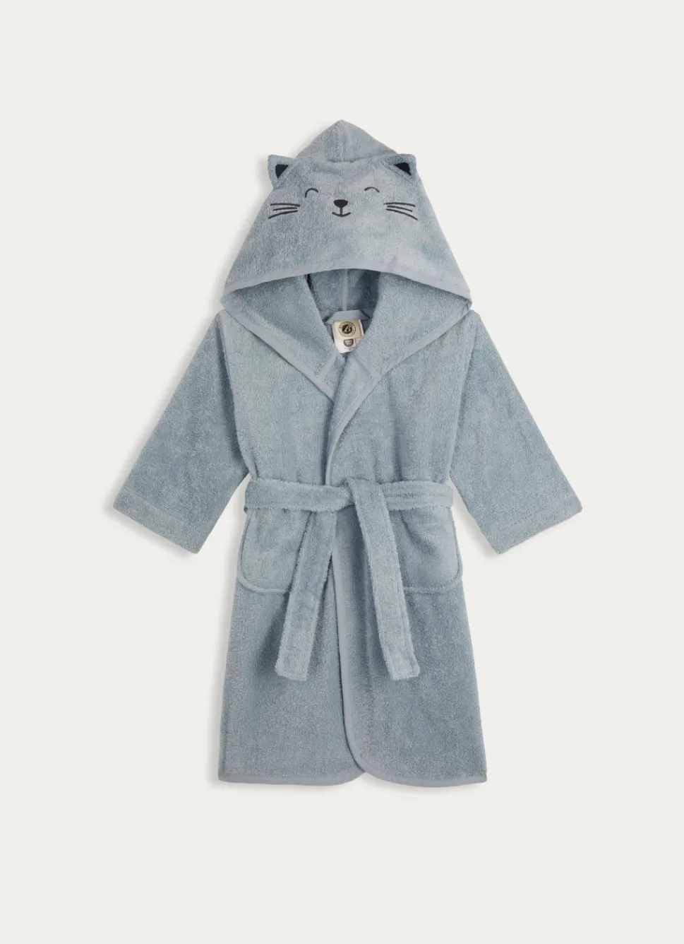 Discount Bouchara PEIGNOIR ENFANT EN ÉPONGE À CAPUCHE CHAT BLEU