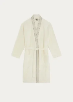 Discount Bouchara PEIGNOIR KIMONO À BANDE DÉCORATIVE IVOIRE