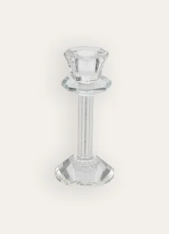 Clearance Bouchara PETIT BOUGEOIR EN VERRE TRAVAILLÉ AVEC CRISTAUX TRANSPARENT