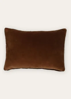 Clearance Bouchara PETIT COUSSIN EN VELOURS AVEC PASSEPOIL RAYÉ BRUN