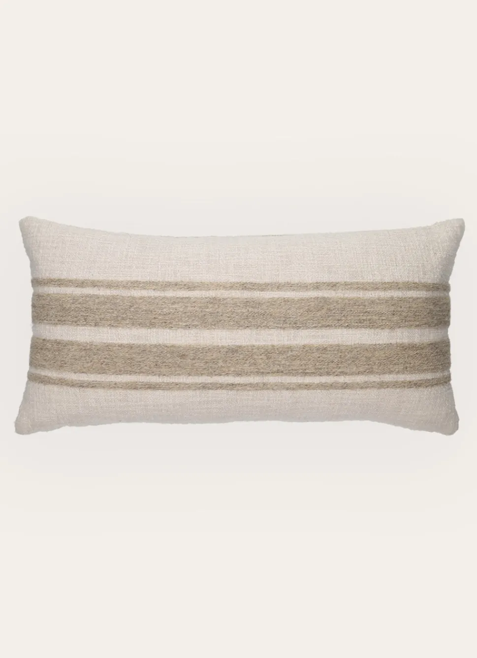 Sale Bouchara PETIT COUSSIN TEXTURÉ AVEC BANDE BRODÉE EN JUTE BEIGE
