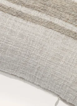 Sale Bouchara PETIT COUSSIN TEXTURÉ AVEC BANDE BRODÉE EN JUTE BEIGE