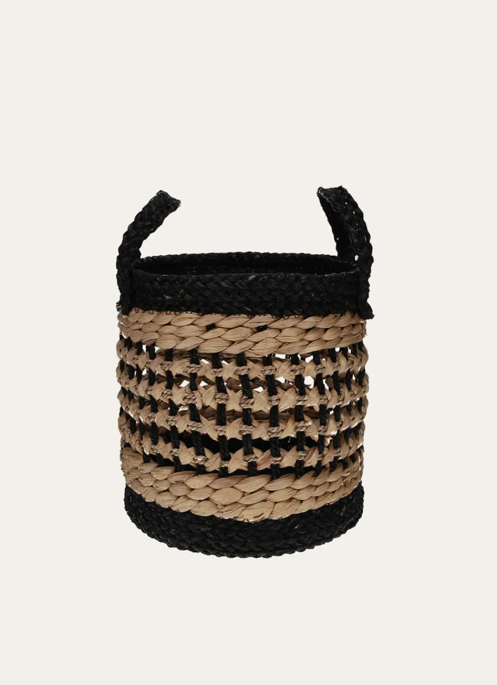 Outlet Bouchara PETIT PANIER TRESSÉ AVEC ANSES NATUREL/NOIR