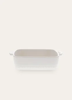 Sale Bouchara PETIT PLAT À FOUR EN GRÈS RECTANGLE AUTHENTIQUE BLANC