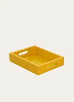 Sale Bouchara PETIT PLATEAU EN BOIS LAQUÉ MOUTARDE