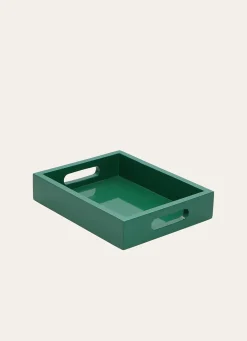 Hot Bouchara PETIT PLATEAU EN BOIS LAQUÉ vert