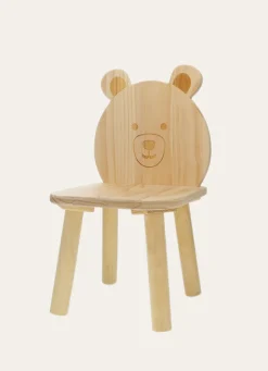 Outlet Bouchara PETITE CHAISE EN BOIS AVEC DOSSIER TÊTE D'OURS NATUREL