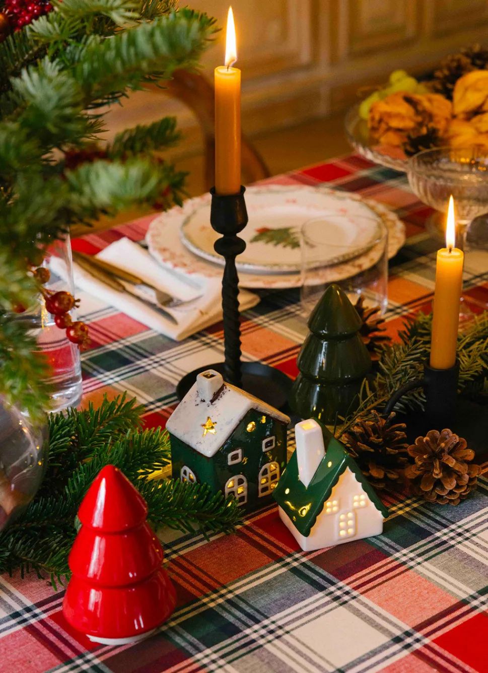 Best Bouchara PETITE MAISON LUMINEUSE EN PORCELAINE VERT FONCÉ