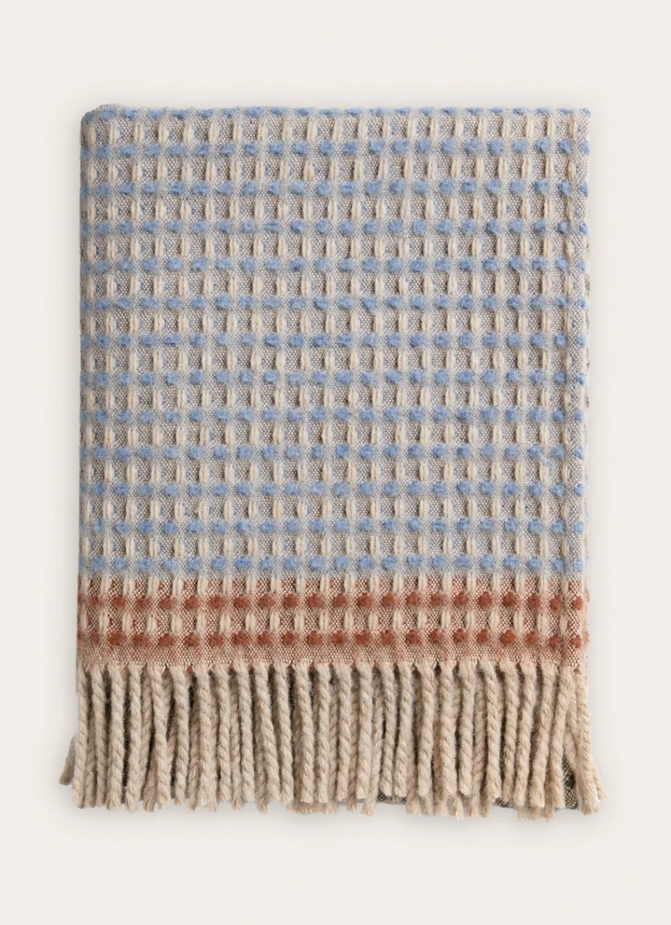 Hot Bouchara PLAID À CARREAUX EN TISSAGE GAUFRÉ MULTICOLORE