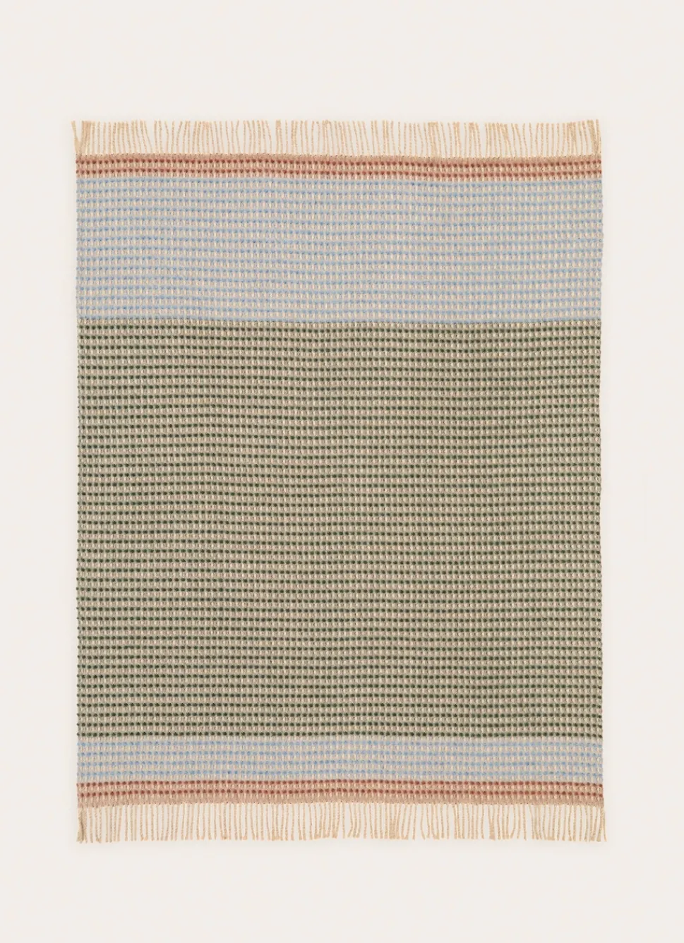 Hot Bouchara PLAID À CARREAUX EN TISSAGE GAUFRÉ MULTICOLORE