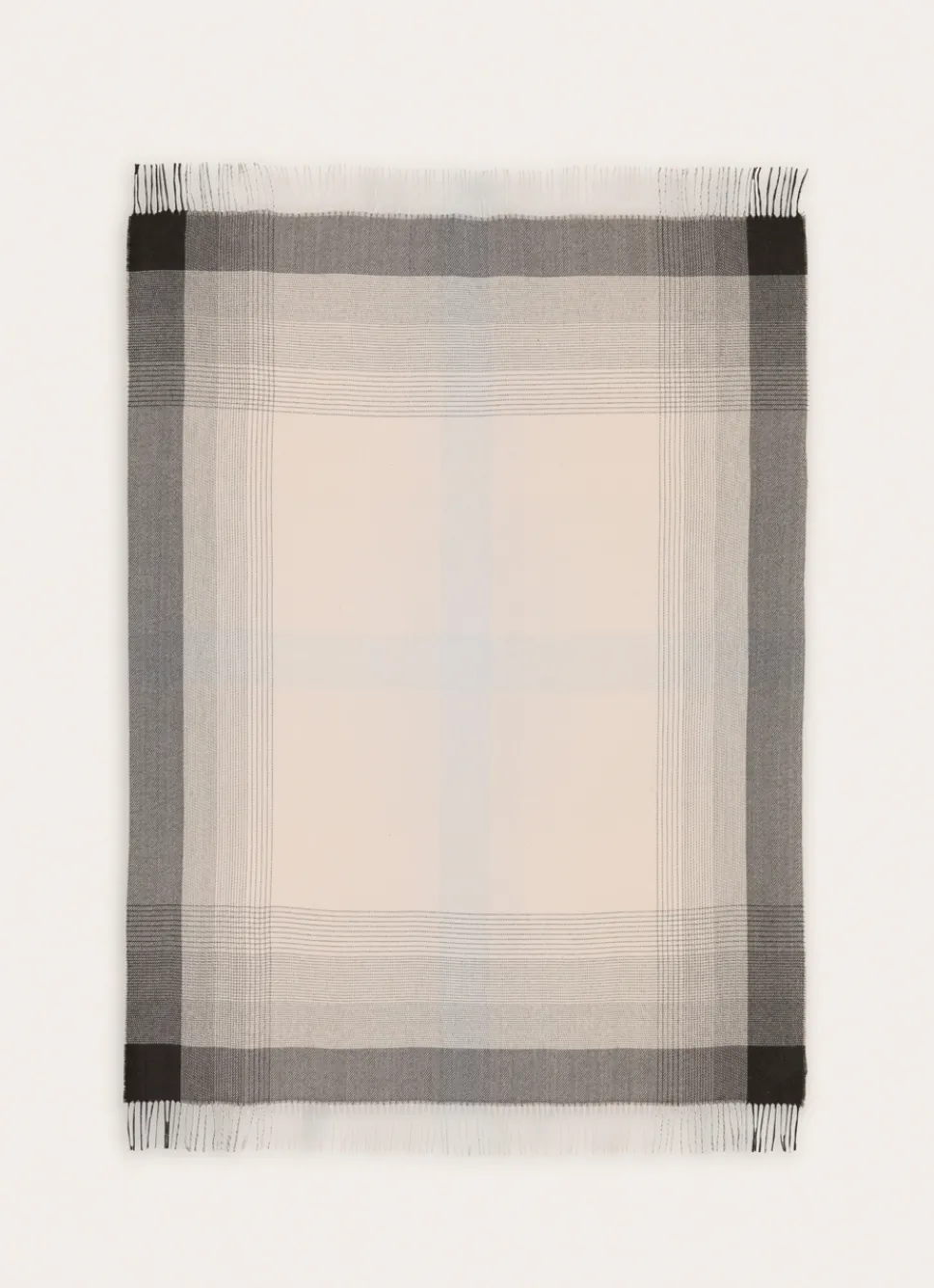 Clearance Bouchara PLAID À CARREAUX FINITIONS FRANGÉES TRAIL GREGE