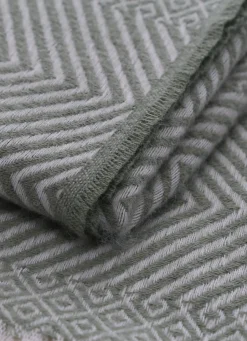 Sale Bouchara PLAID À MOTIFS JACQUARD MOSAÏQUES ET CHEVRONS MOSA VERT