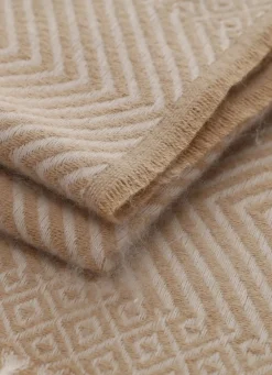 Online Bouchara PLAID À MOTIFS JACQUARD MOSAÏQUES ET CHEVRONS MOSA BEIGE