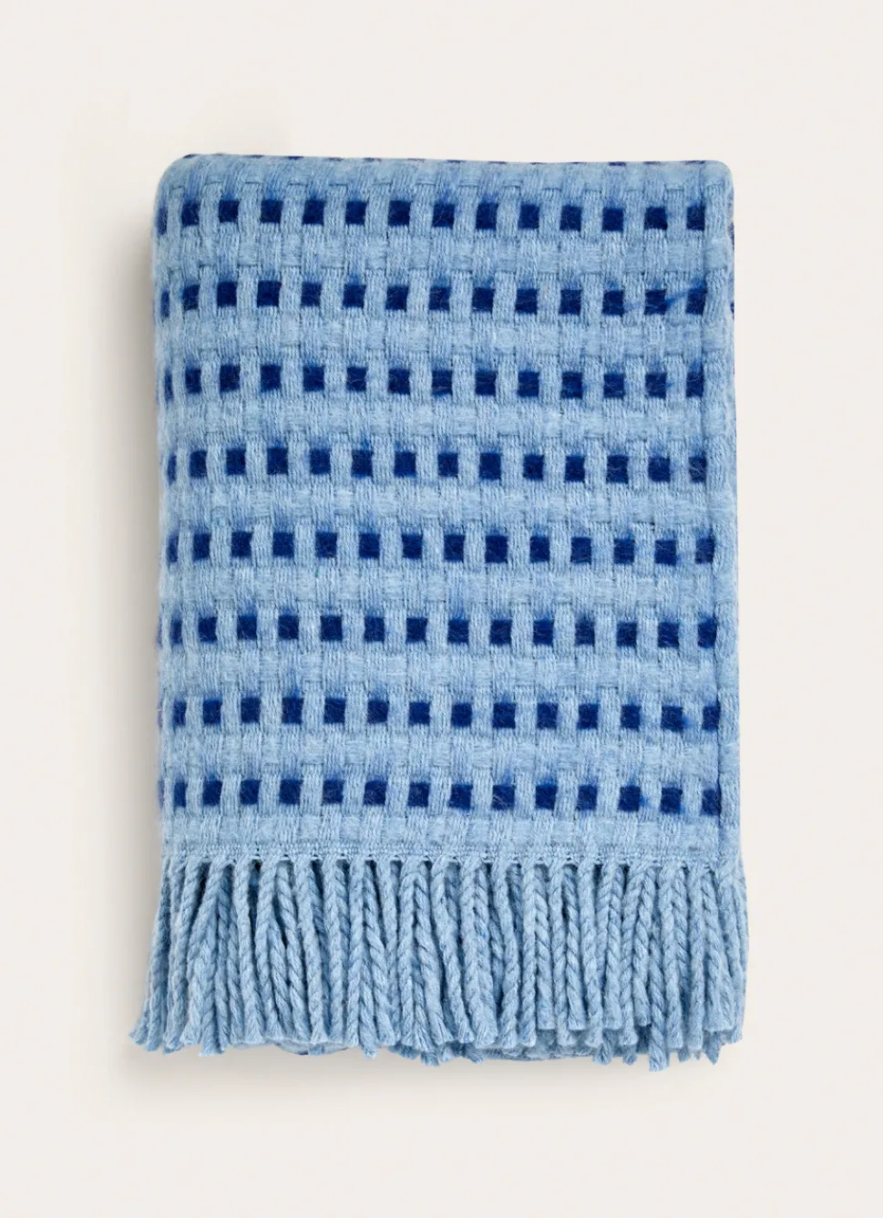 Best Bouchara PLAID BICOLORE EN MÉLANGE DE LAINE BLEU CHINÉ