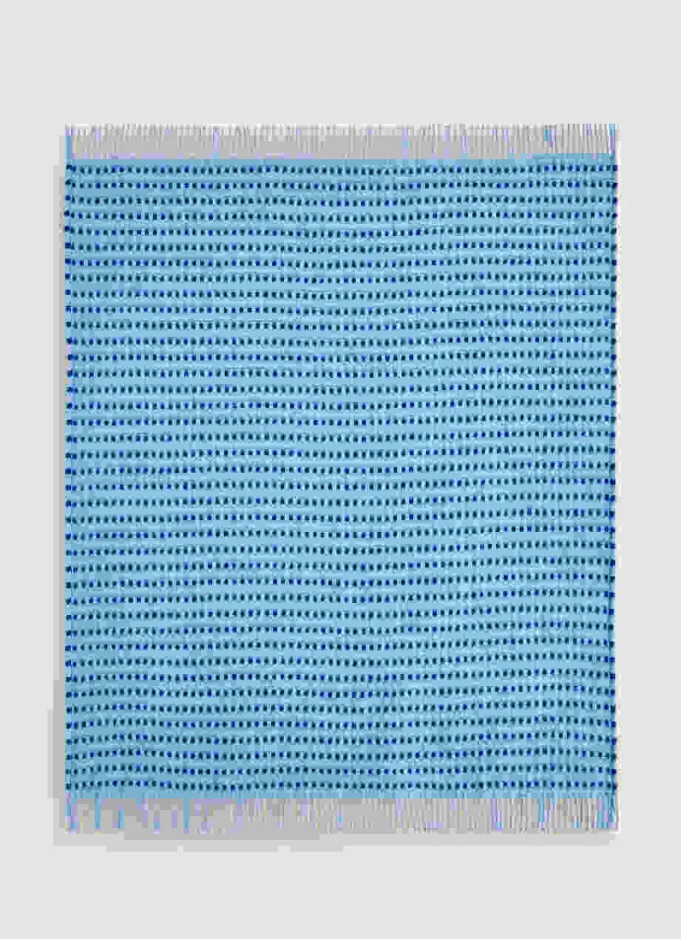 Best Bouchara PLAID BICOLORE EN MÉLANGE DE LAINE BLEU CHINÉ