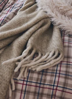 Outlet Bouchara PLAID EFFET MOHAIR BEIGE