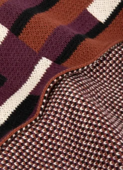 Sale Bouchara PLAID EN COTON EN MAILLE JACQUARD VIOLET