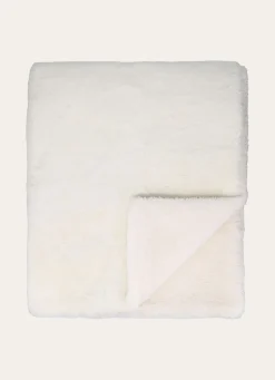 Clearance Bouchara PLAID EN FAUSSE FOURRURE DOUBLÉ SHERPA ECRU