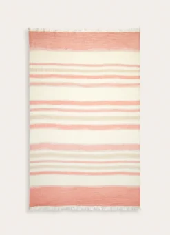 Online Bouchara PLAID EN GAZE DE COTON RAYÉ TERRACOTTA