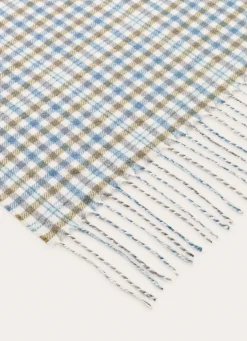 New Bouchara PLAID EN LAINAGE À CARREAUX TISSÉS BLEU