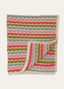 Online Bouchara PLAID EN TRICOT DE COTON RAYÉ MULTICOLORE