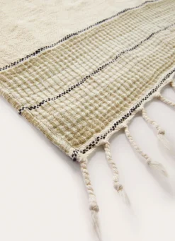 Clearance Bouchara PLAID LÉGER EN COTON ET LIN VERT