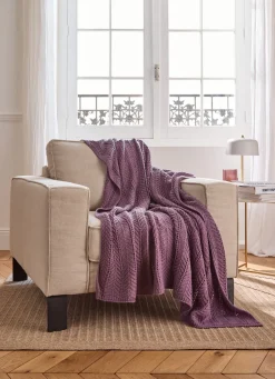 Sale Bouchara PLAID MAILLE FANTAISIE RYTHM FIGUE