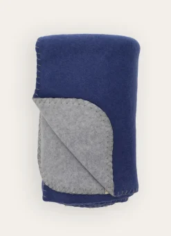 Clearance Bouchara PLAID POLAIRE BICOLORE BLEU