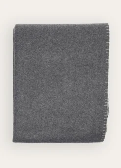 New Bouchara PLAID POLAIRE BICOLORE GRIS CLAIR