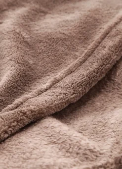 Best Bouchara PLAID POLAIRE UNI DOUX BRUN TAUPE