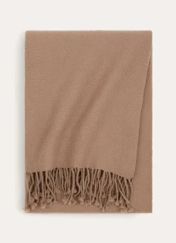 Online Bouchara PLAID TISSÉ 100% LAINE BEIGE