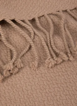 Online Bouchara PLAID TISSÉ 100% LAINE BEIGE