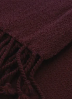 Online Bouchara PLAID TISSÉ 100% LAINE GRENAT