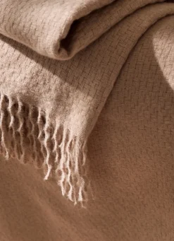 Discount Bouchara PLAID TISSÉ UNI RIVAGE LIN