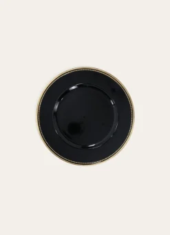 Bouchara PLAT DE PRÉSENTATION AVEC UN LISERÉ NOIR/OR